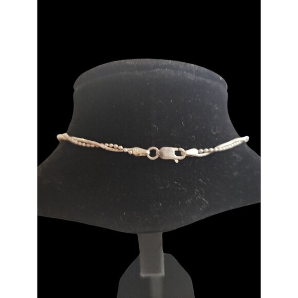 Italian 925 Sterling Silver Twist Necklace With Lobster Clasp 18 Inch Vintage - Picture 3 of 13